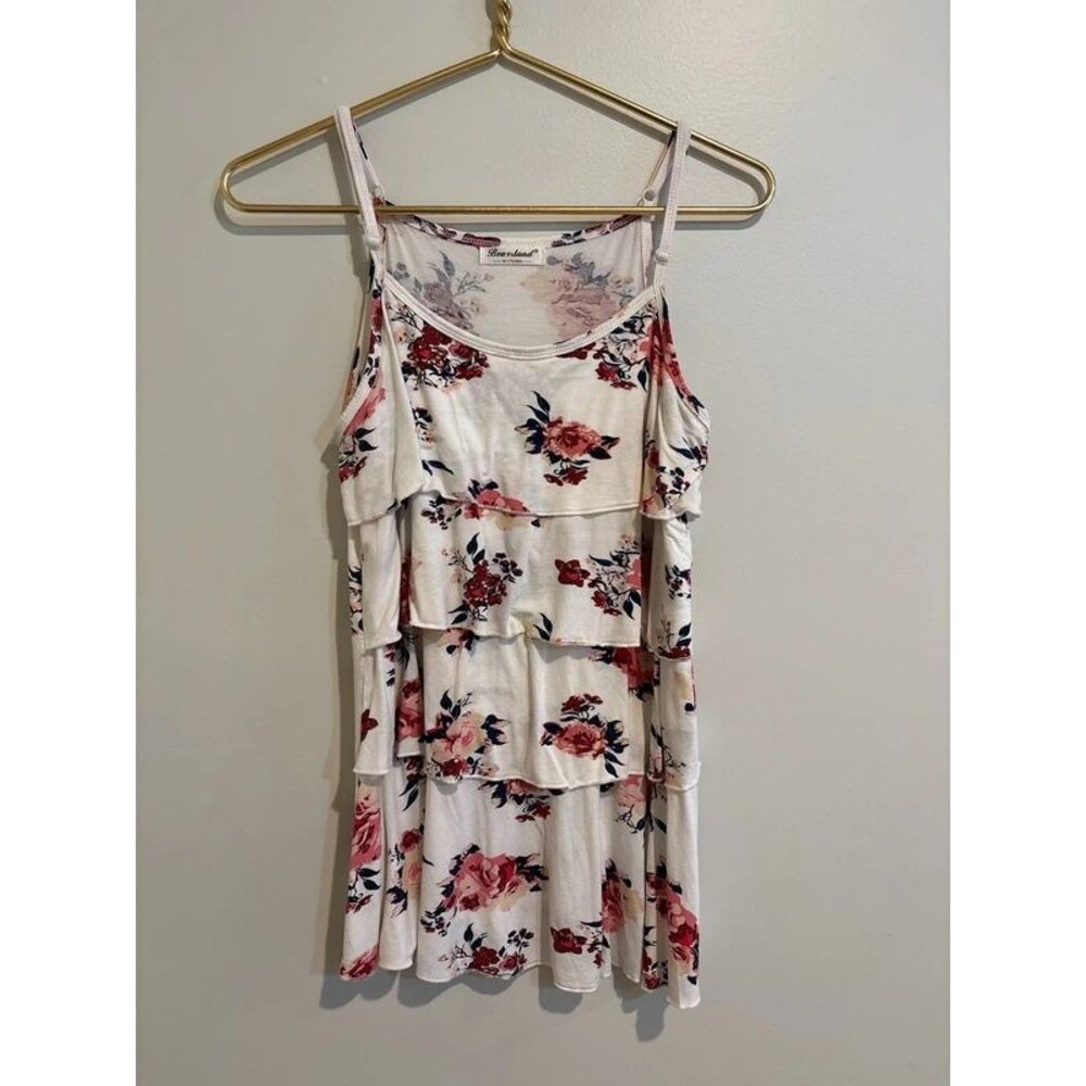 Nursing Tank Top Floral Ruffled Tiered